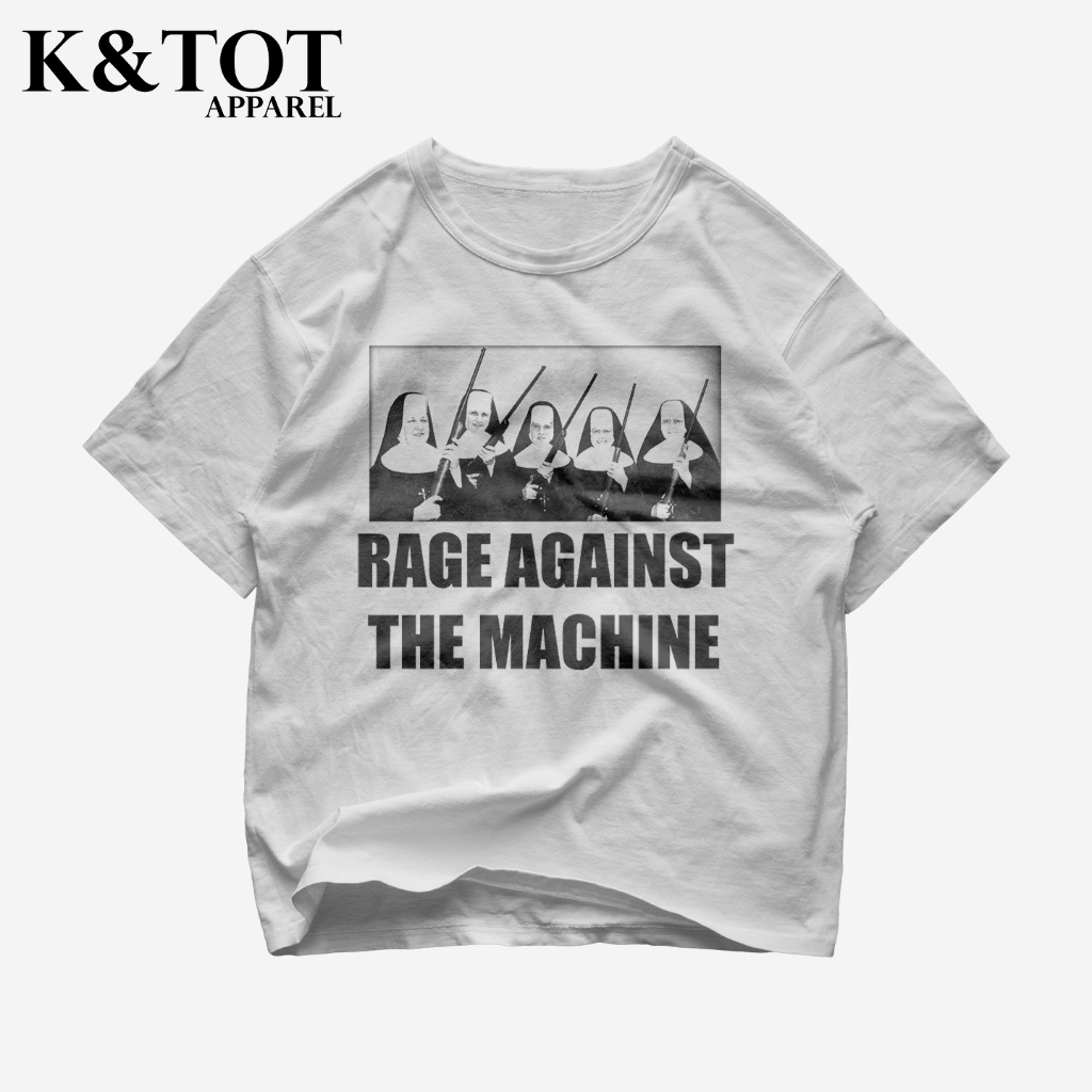 KNTOT - KAOS BAJU RAGE AGAINST THE MACHINE | TSHIRT OVERSIZE VINTAGE PUTIH BOOTLEG - PRIA WANITA DEW