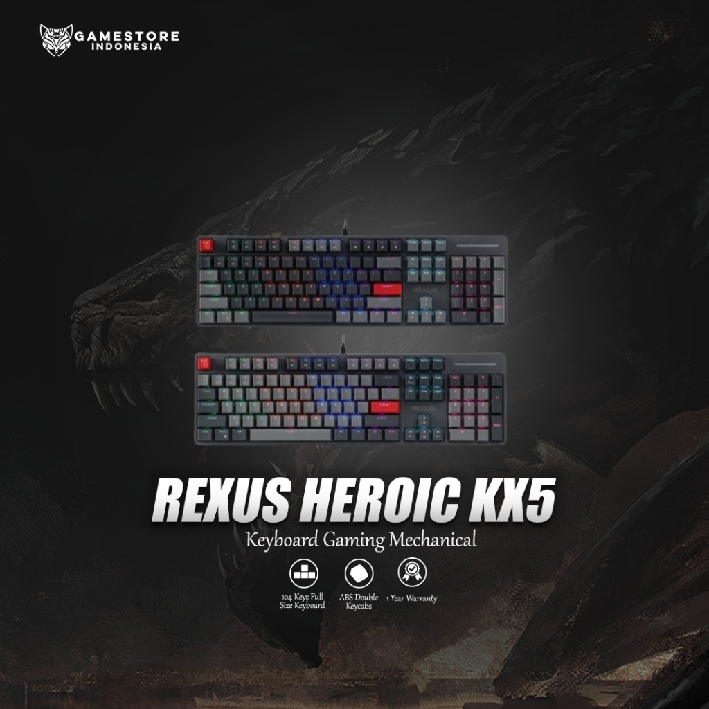 Rexus Keyboard Gaming Heroic KX5 Keyboard Mechanical