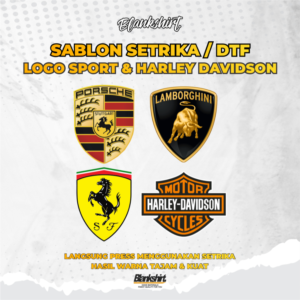 BLANKSHIRT SABLON SETRIKA / DTF LOGO SPORT & HARLEY DAVIDSON