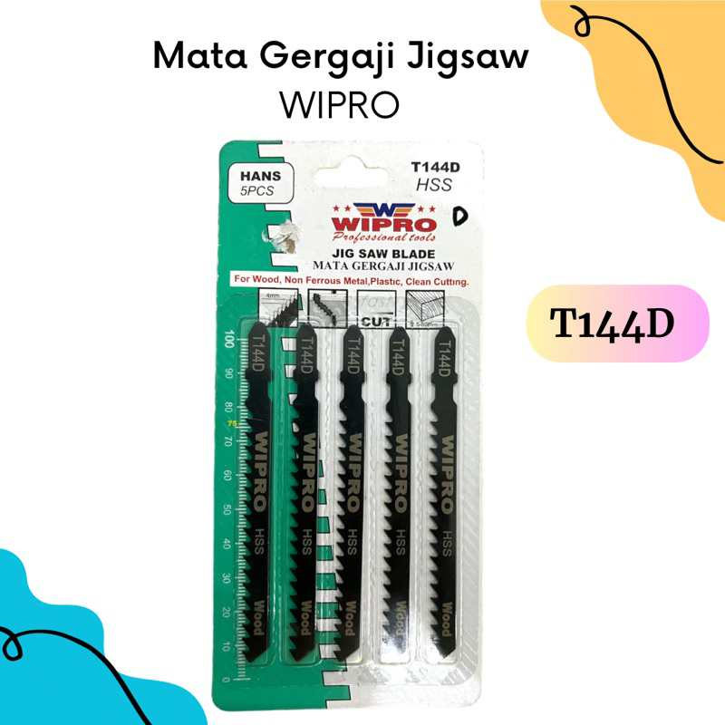 Wipro Mata Gergaji Jigsaw T144D | Wipro Jigsaw Blade T144D | Mata Gergaji Kayu, Logam Non Besi, Plas