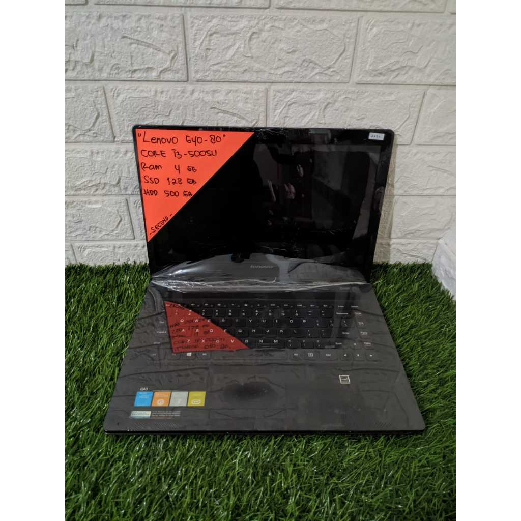 LAPTOP MURAH LENOVO G40-80 CORE I3-5005U RAM 4GB SSD 128GB HDD 500GB