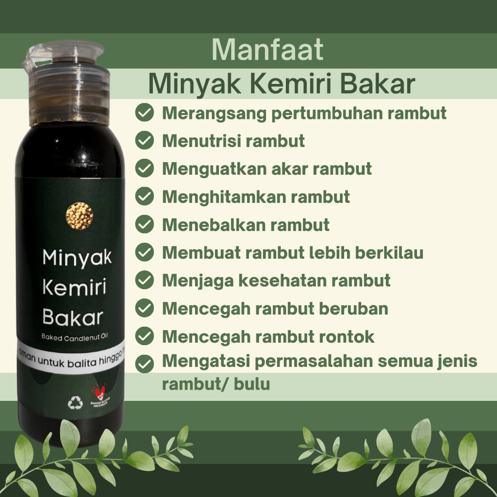 (COD) Minyak Kemiri Bakar Original Asli 100ml - Penumbuh Rambut Jenggot Kumis Alis Jambang / Mencega