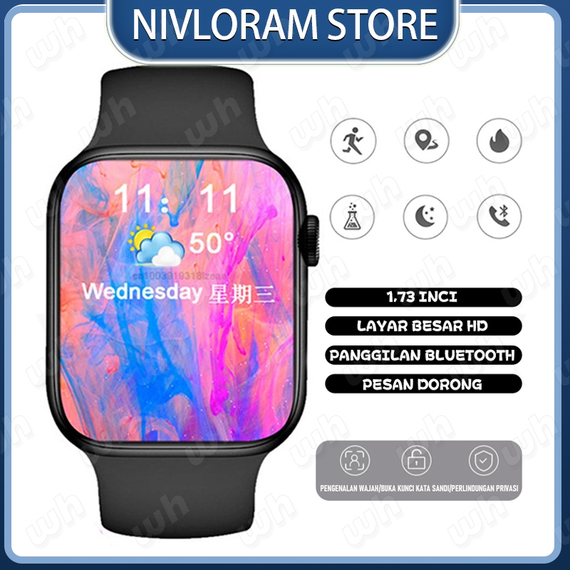 Watch i8 Pro Max ORI 1.75 Inci Layar Sentuh 45 Mm Layar Penuh Jam Tangan Pintar Tahan Air Smartwatch