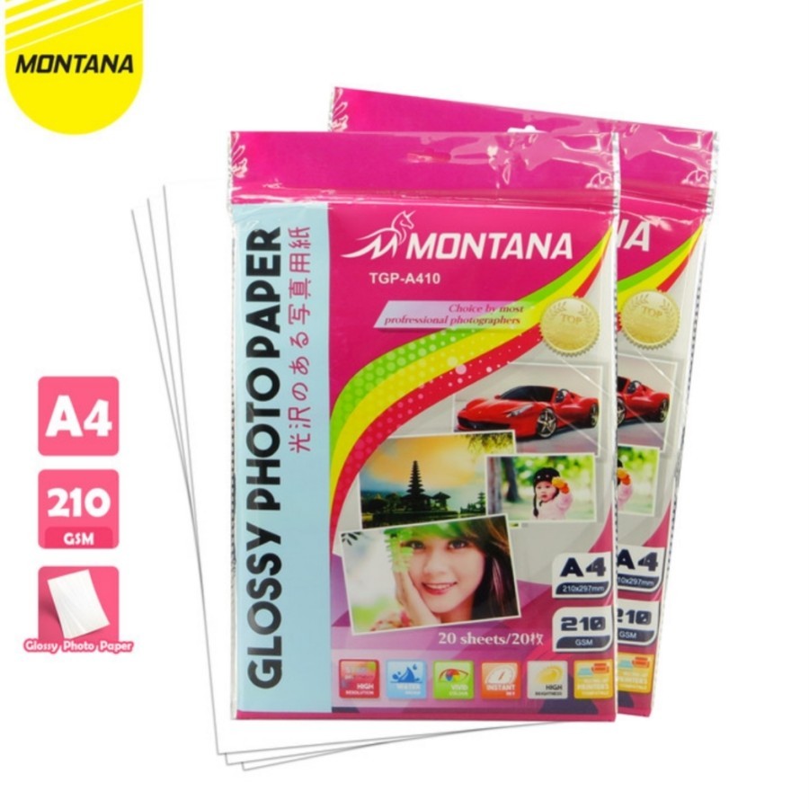 

Kertas Foto | Kertas Photo Paper Glossy Montana TGP - A4 210gr