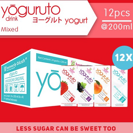 

[KODE 8FVMK] Yogurt Heavenly Blush Yoguruto Strawberry, Peach, Blackcurrant, Plain [12Px180ml]