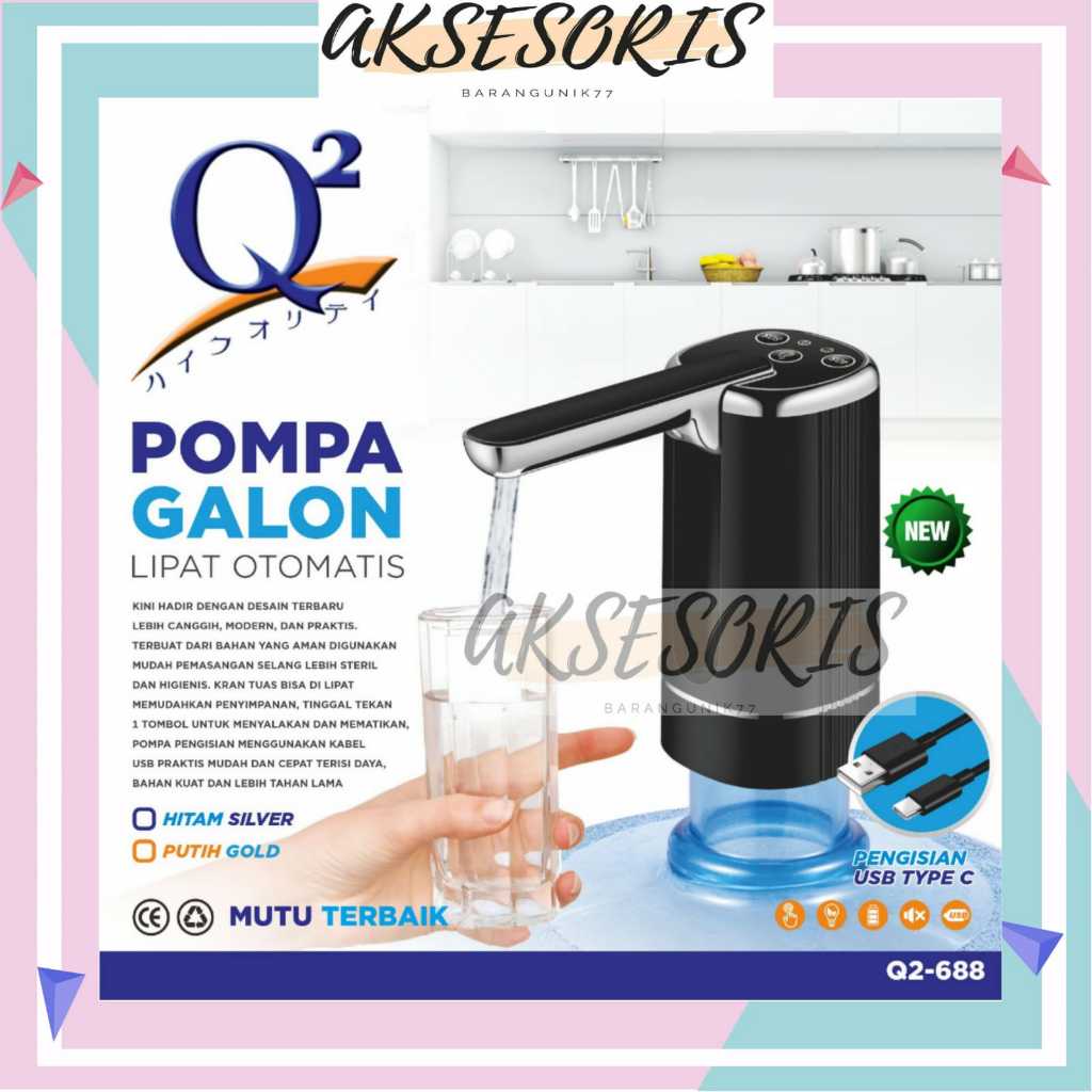POMPA GALON LIPAT Q2-688 / POMPA GALON Q2-688 POMPA USB LIPAT /POMPA ELEKTRIK Q2- 688 PRAKTIS / POMP