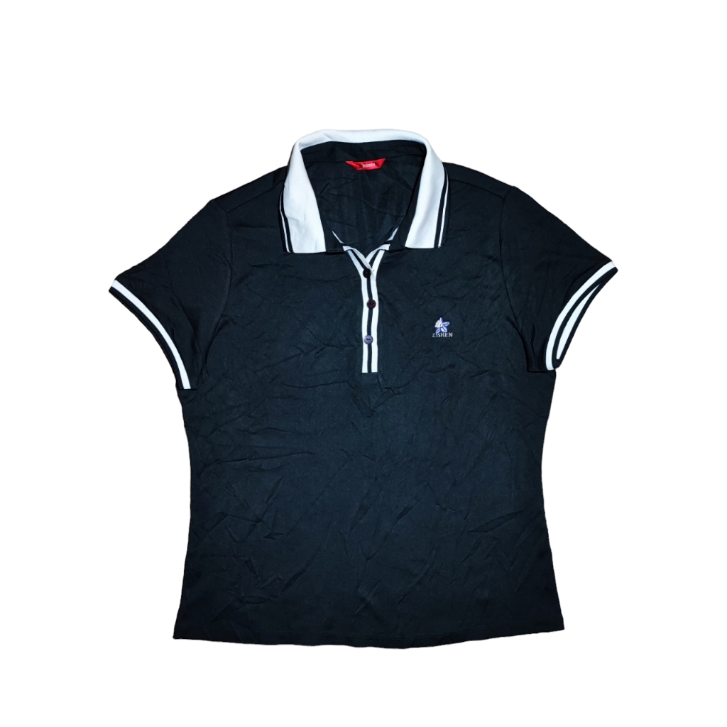 Kaos Polo Dry Wanita ZISHEN GOLF SPORT Hitam Size L Branded Preloved