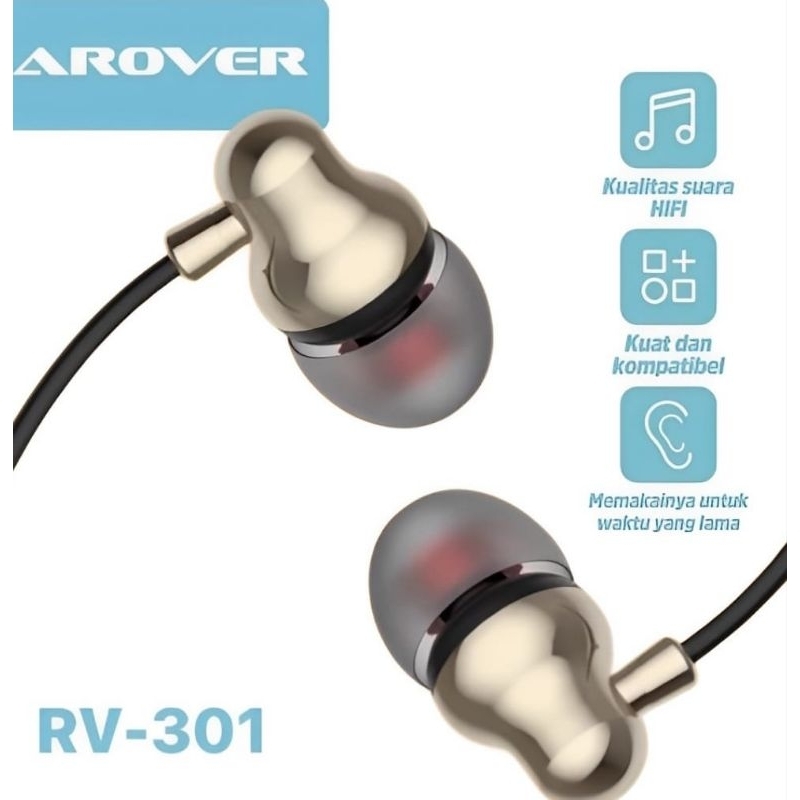 HILP Arover Rv-301 Pure Music Headset Super Bass Earphone Handsfree Hi-Fi Stereo