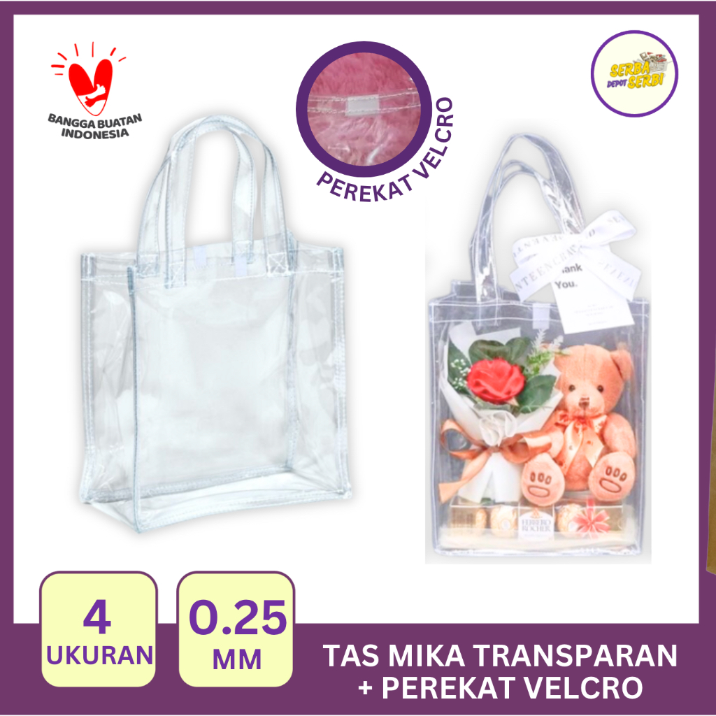 

Tas Mika Transparant Bening Tebal Untuk Souvenir Ulang Tahun Hampers Bouquet 0.25 MM