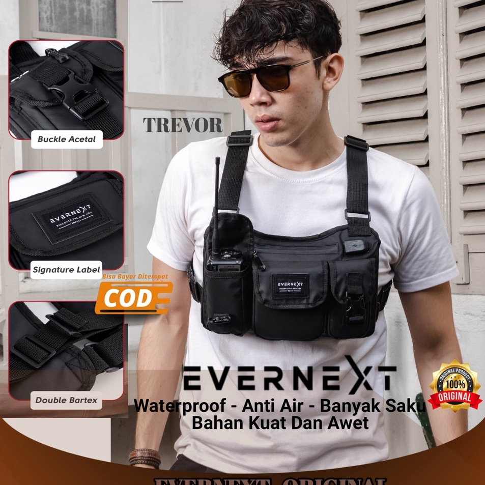 PVVW9958 COD Tas Dada Polisi Pria Tactical Chest Bag Waterproof Original Anti Air Keren