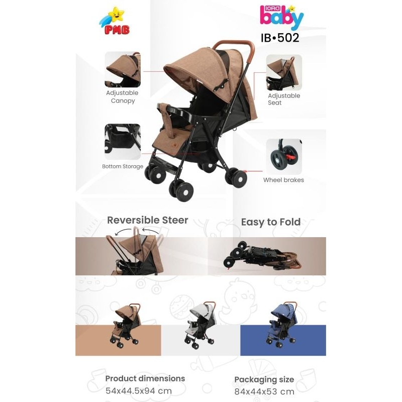 FREE BUBBLE STROLLER BAYI NEW BORN KERETA DORONG ANAK IORA BABY IB501 / IB502/IB503/IB601