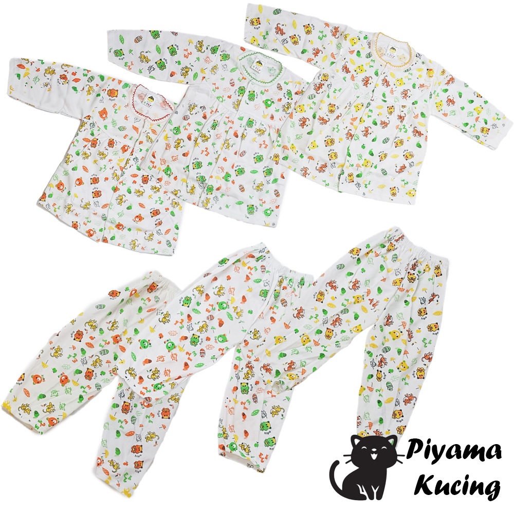 Pakaian Piyama Tidur Anak Kucing pyjama Anak Bayi Baby Perempuan baju dan celana 0-2 tahun dijamin a
