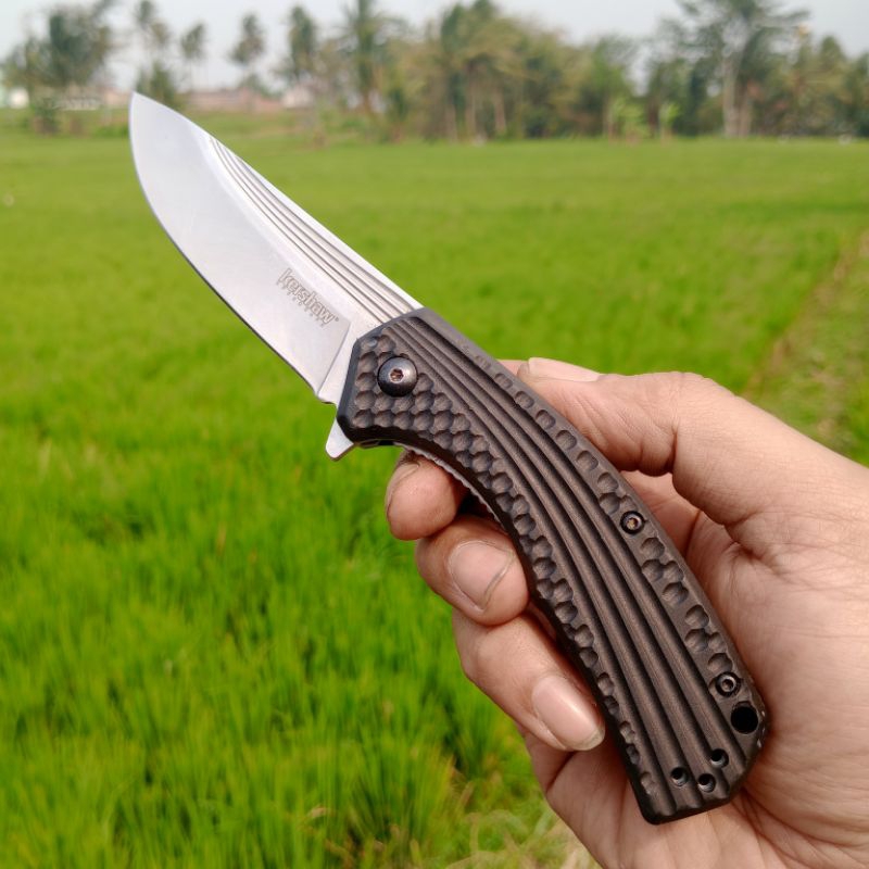 KERSHAW PORTAL 8600 Assisted opening flipper knife 3.375in stonewash KAI patented