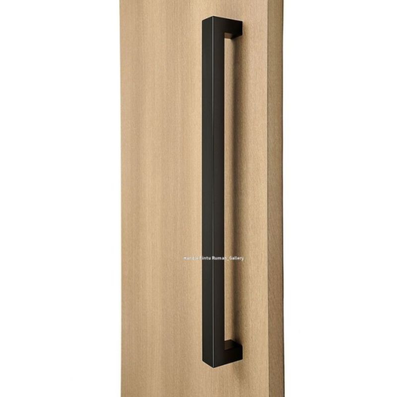Handle pintu rumah gagang pintu rumah  handle kaca stainlis baut tembus siku 32 cm hitam doff