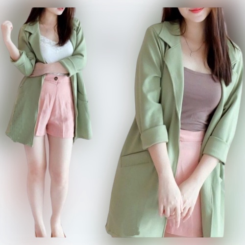 Star HAWARI FASHION - BLAZER SCUBA - BAJU ATASAN BLAZER WANITA KOREA TERBARU 2023 BAHAN SCUBA PREMIU