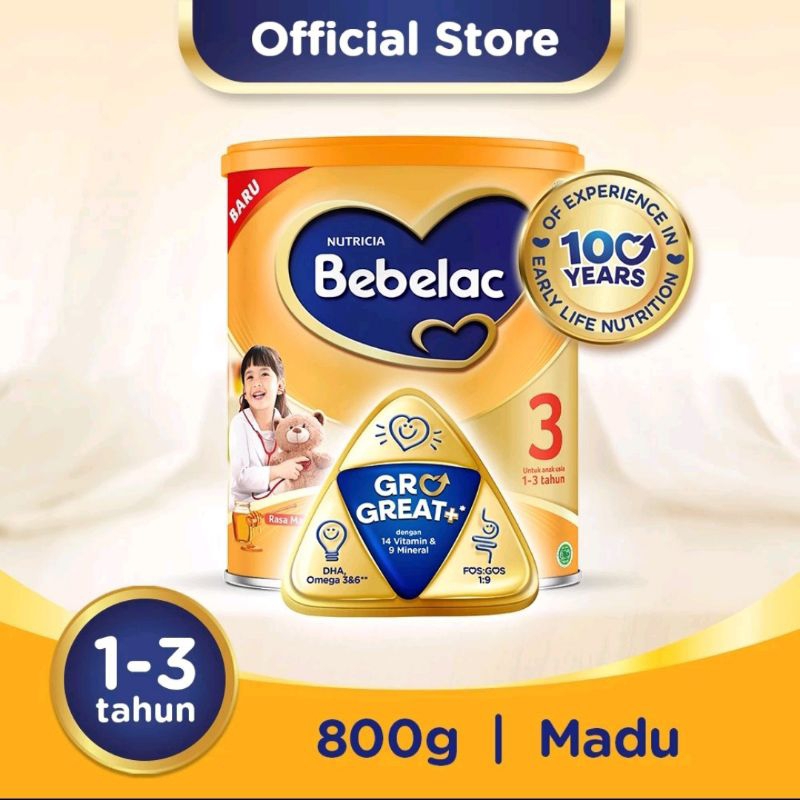 [BARU ORIGINAL] Bebelac 3 800gr Madu / Vanila Susu Formula Pertumbuhan