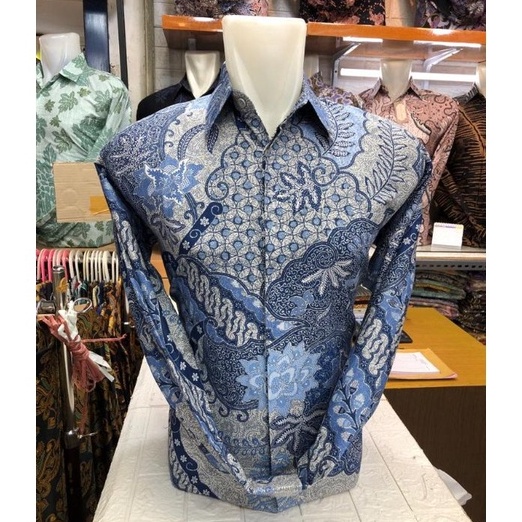Promo KEMEJA BATIK PRIA Biru Langit/salem Reguller (COD].