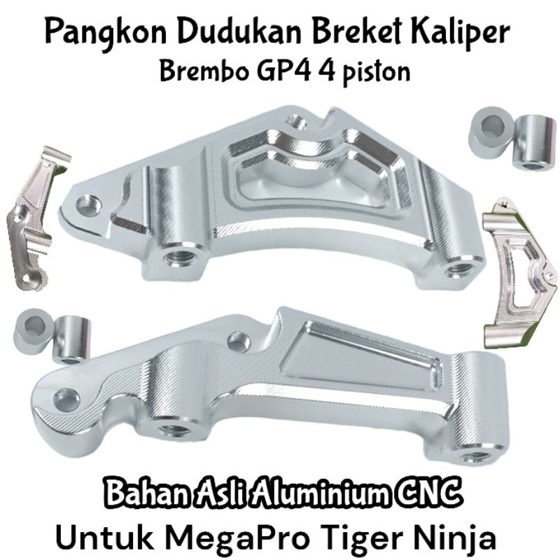 BRACKET BREKET PANGKON KALIPER BREMBO GP 4 PISTON PNP KALIPER 4 PISTON UNTUK SKOK MEGAPRO TIGER NINJ