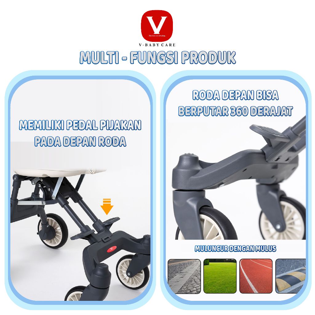 YZ2 V-BABY CARE Stroller bayi/stroller bayi/kursi dorong bayi/kursi dorong bayi lipat/stroller bayi