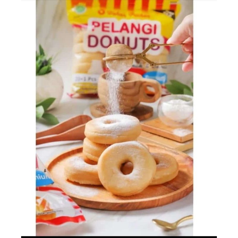 

Pelangi Donuts isi 21 pcs free Gula Halus Donat Pelangi Mini