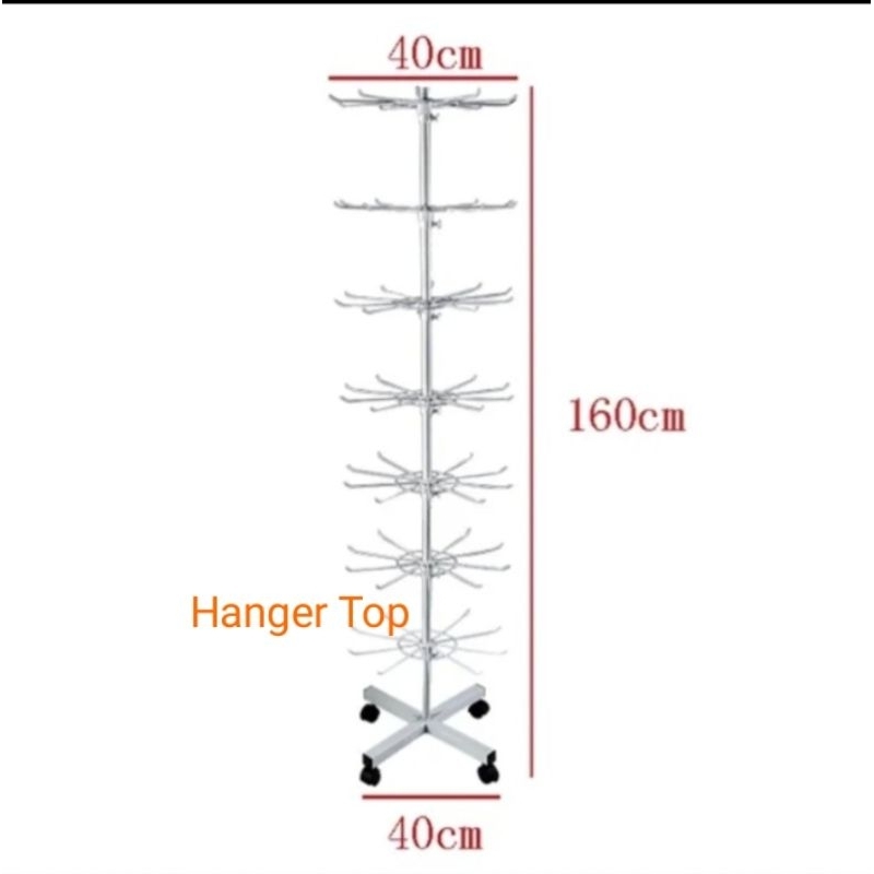 RAK DISPLAY PUTAR MATAHARI 7 SUSUN / Rak Display / GANTUNGAN AKSESORIS MATAHARI 7 SUSUN COATING