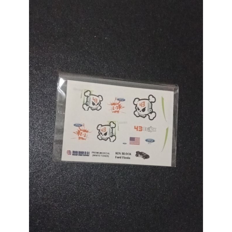 Decal White Toner hotwheels Ken Block Ford Fiesta hitam