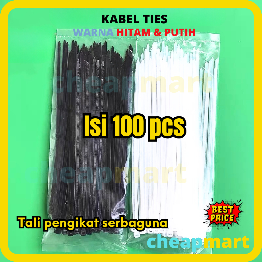 

[ISI 100pcs] Kabel Ties Tali Pengikat Serbaguna Cable Ties Asli Nylon Warna Hitam/Putih White/Black
