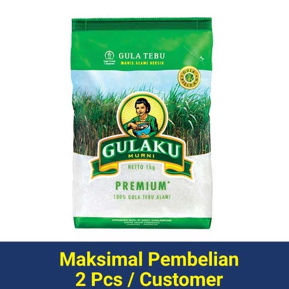 

44 GULAKU GULA TEBU PREMIUM PUTIH 1 KG Stok Banyak