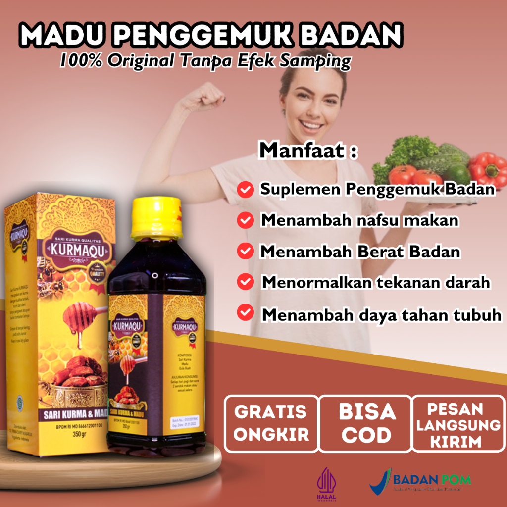 Kurmaqu Penggemuk Badan, Obat Penambah Nafsu Makan , Vitamin Sari Kurma Penambah Nafsu Makan Penggem
