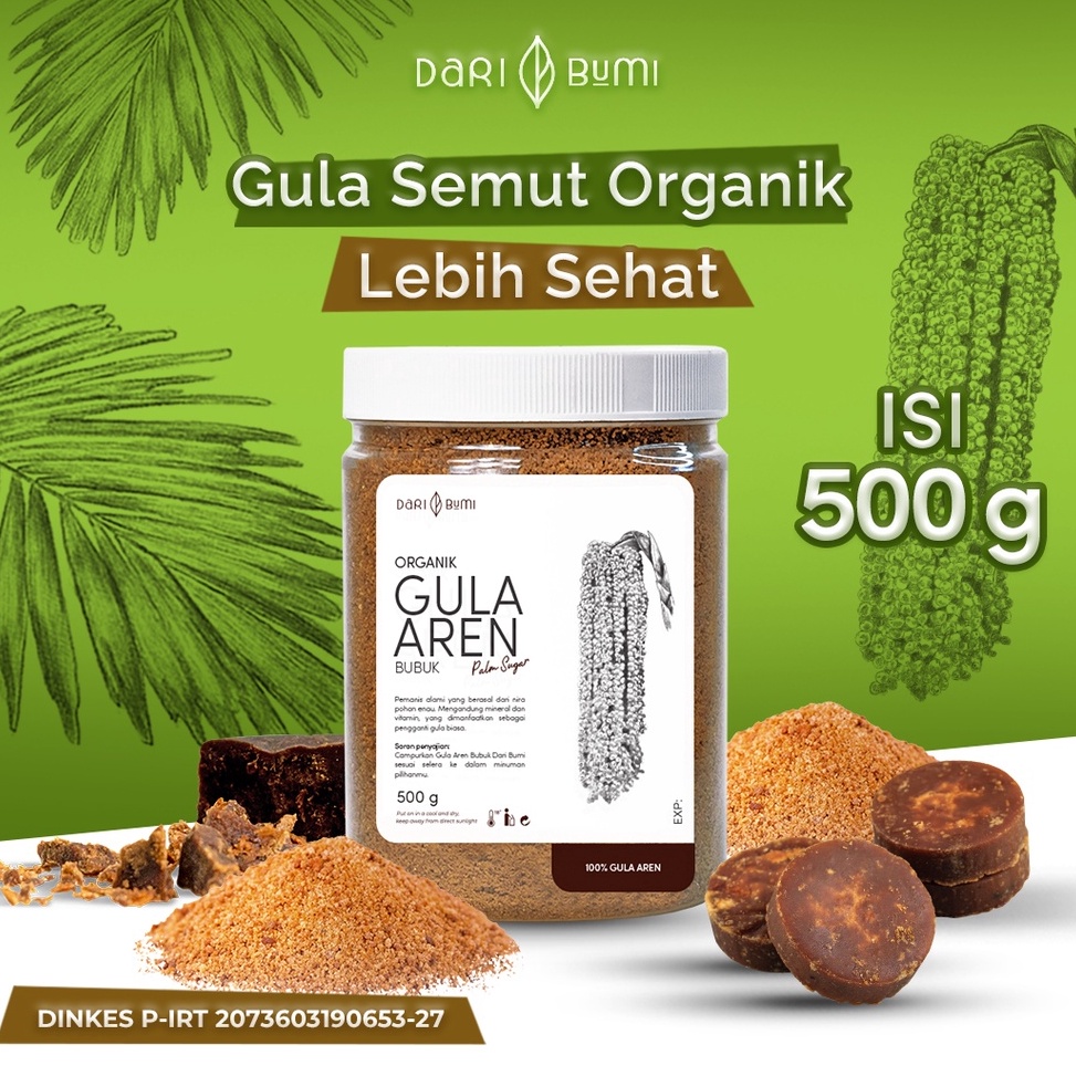 

[✴S69>] Dari Bumi Gula Aren Bubuk Organik 500 Gr Premium Pure [236]