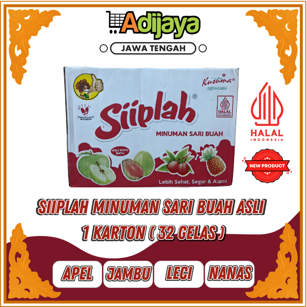 

[KARTON] Minuman Sari Buah Kusuma Siiplah Beraneka Rasa Apel | Leci | Jambu | Nanas 32 cups