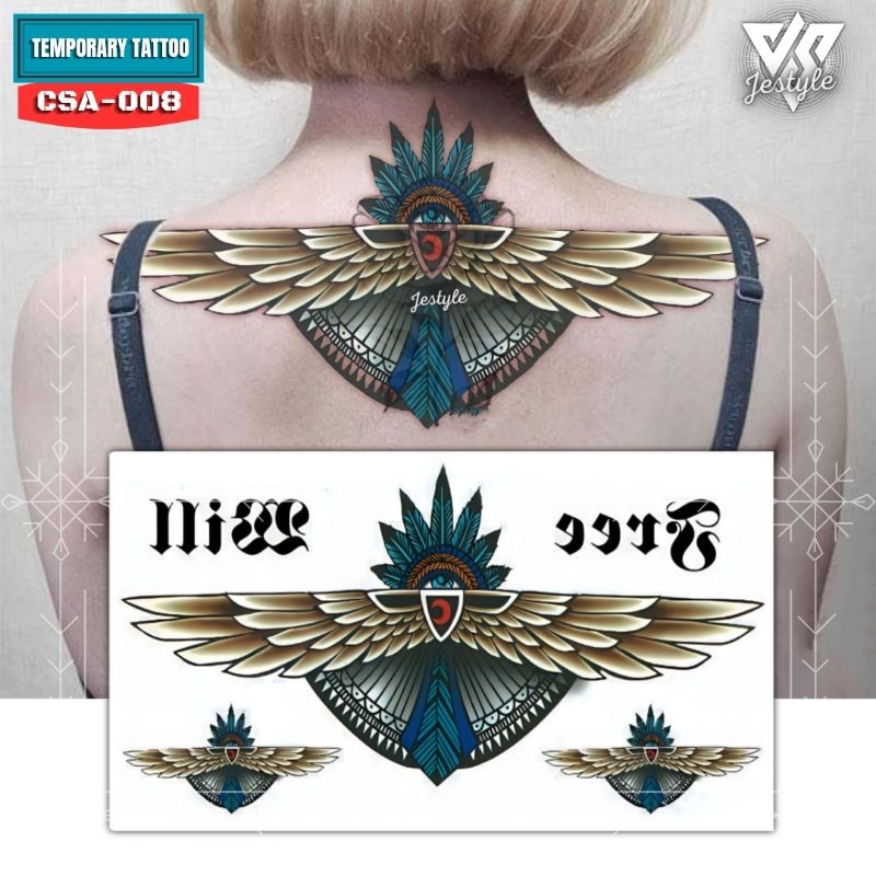 [CSA-008] Tato Temporer Temporary Tattoo Dada Punggung pria Wanita sayap