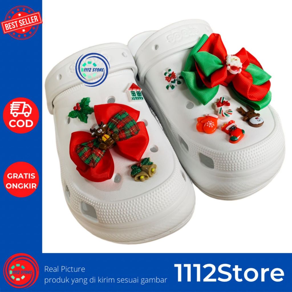 1112 Store Jibbitz crocs hiasan sendal sepatu dan tas wanita edisi christmas