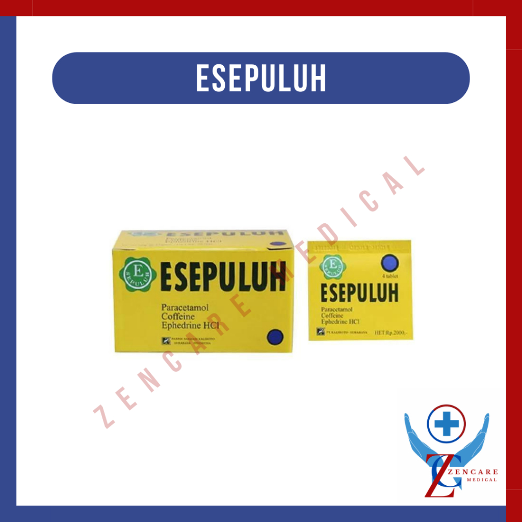 Esepuluh Paracetamol Tablet / Obat Flu, Demam Dan Sakit Kepala - Sebox Isi 25