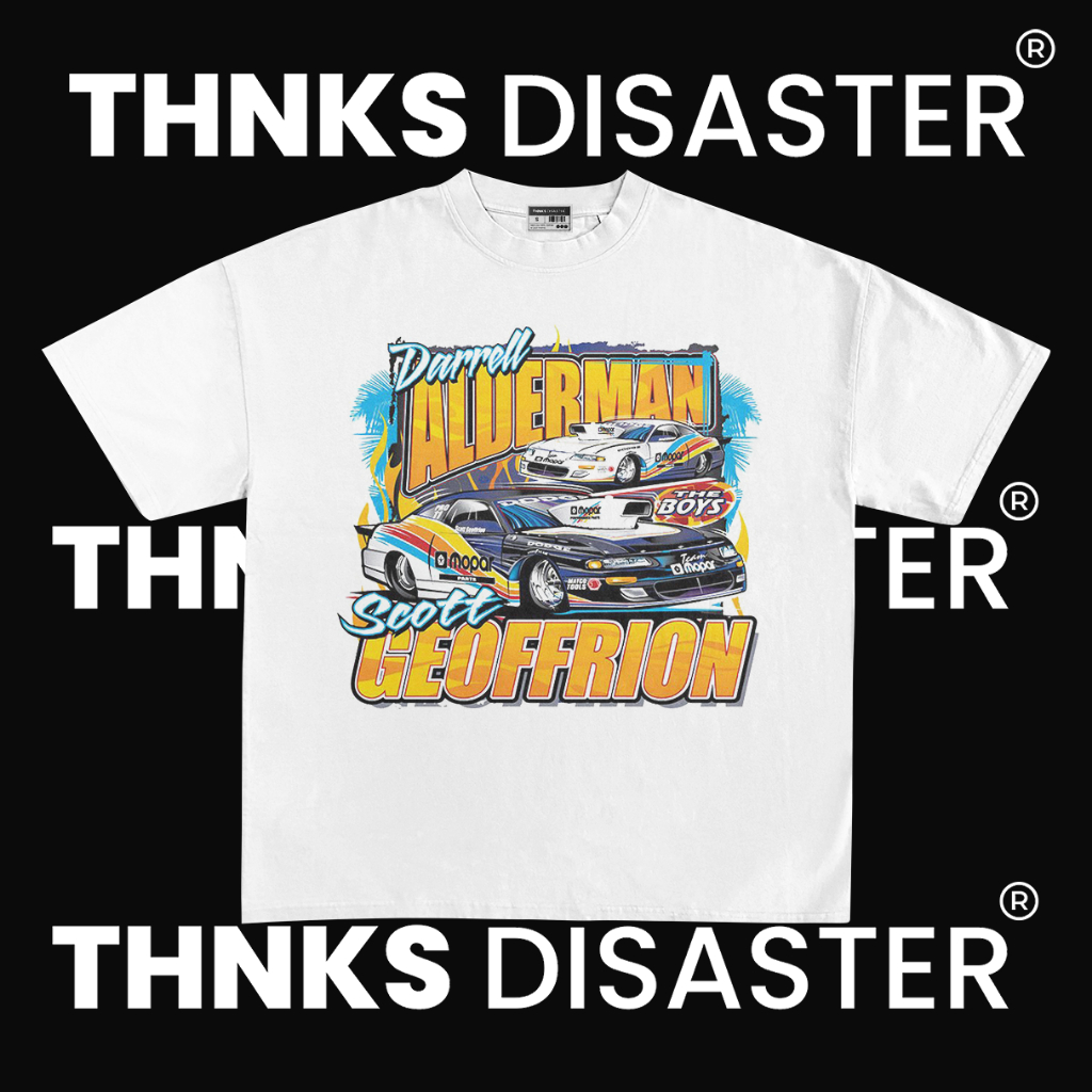THNKSDISASTER | KAOS DARREL ALDERMAN SCOTT GEOFFRION NASCAR TEE | COMBED 24S | UNISEX | GRUNGE | BAN