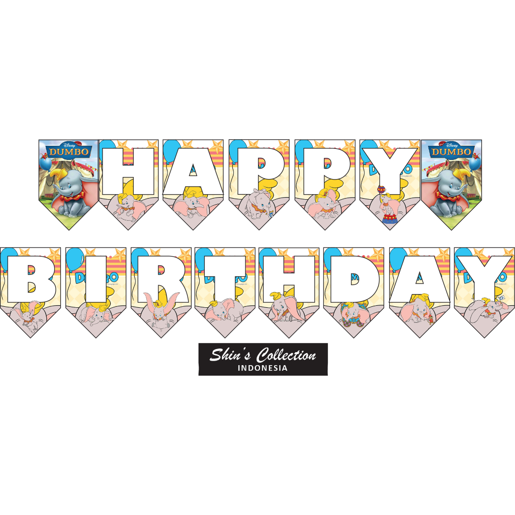 Banner happy birthday ulangtahun Dumbo disney