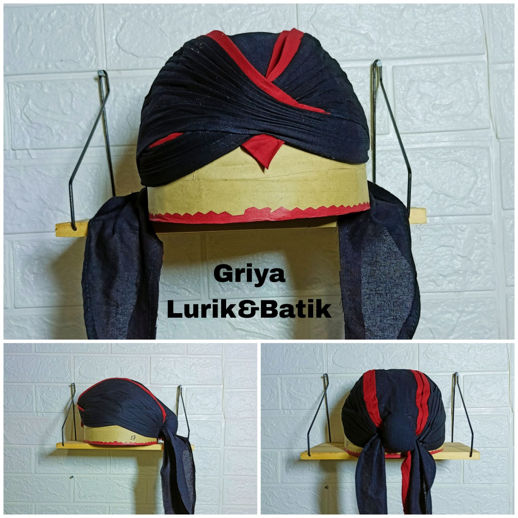 Blangkon Jawa Sliwir List Merah Bisa Dicuci Bisa Dilipat