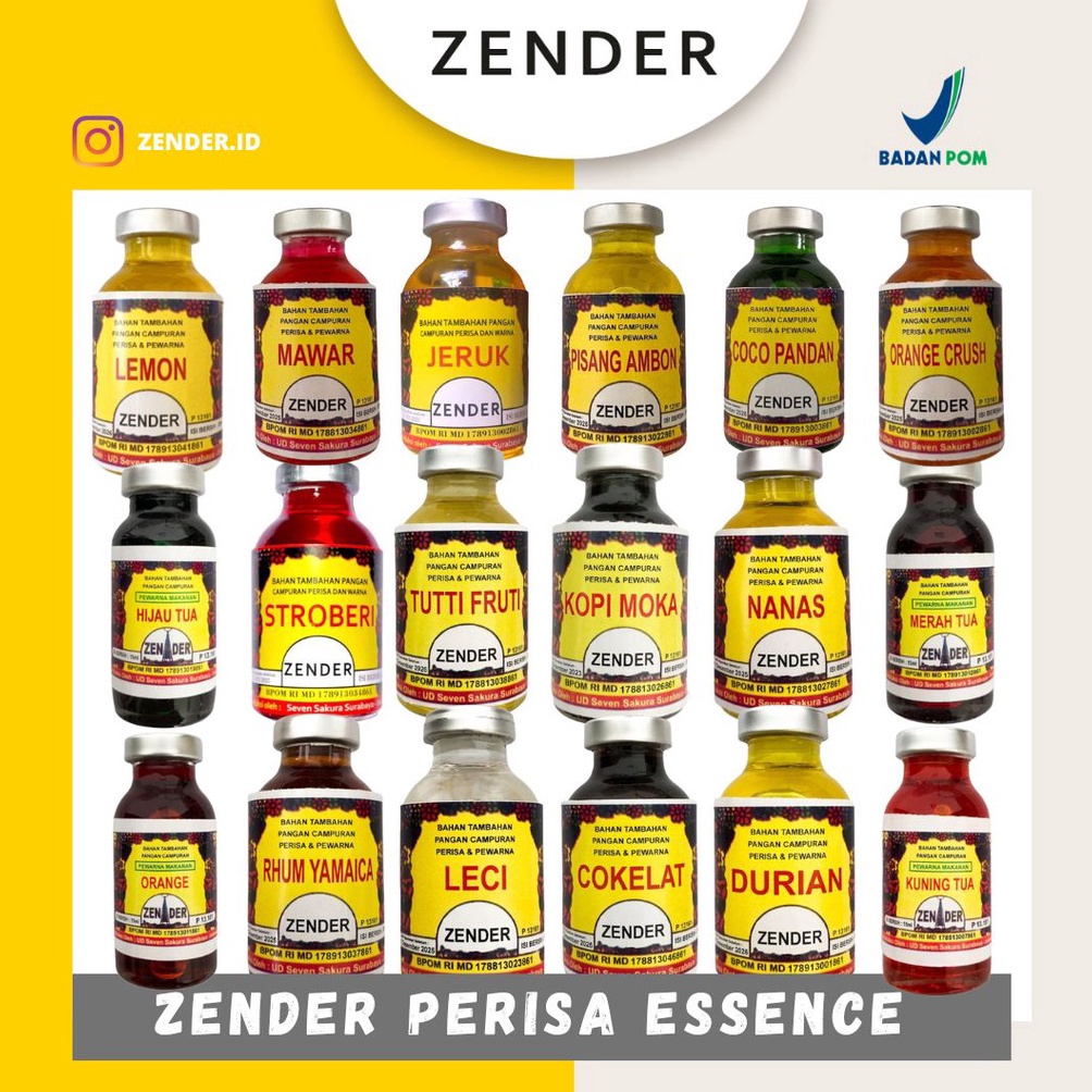 

[❇T69>] Zender Perisa Essence Aneka 20ml Pewarna Makanan / Sumba / Pasta Aroma Baking Bahan Kue Baking Penyedap Kue Leci Moodbooster