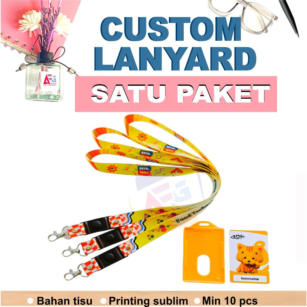 

Cetak satu paket tali lanyard+idcard+case/tali lanyard custom printing sepaket/gantungan tali idcard