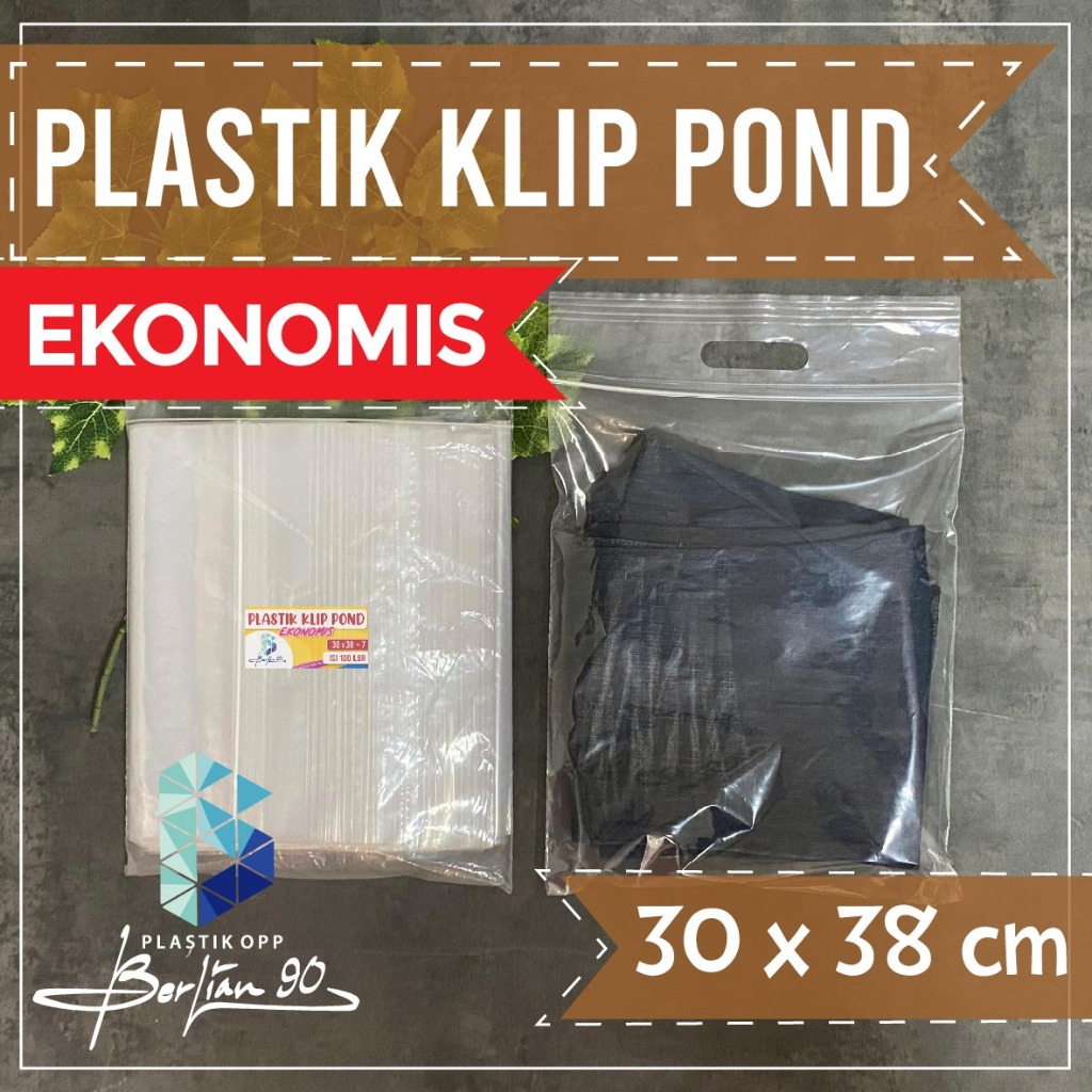 PLASTIK KLIP POND ZIPLOCK UK 30X38 EKONOMIS  UNTUK KEMASAN PENGIRIMAN HIJAB KERUDUNG ACCESSORIES BAJ