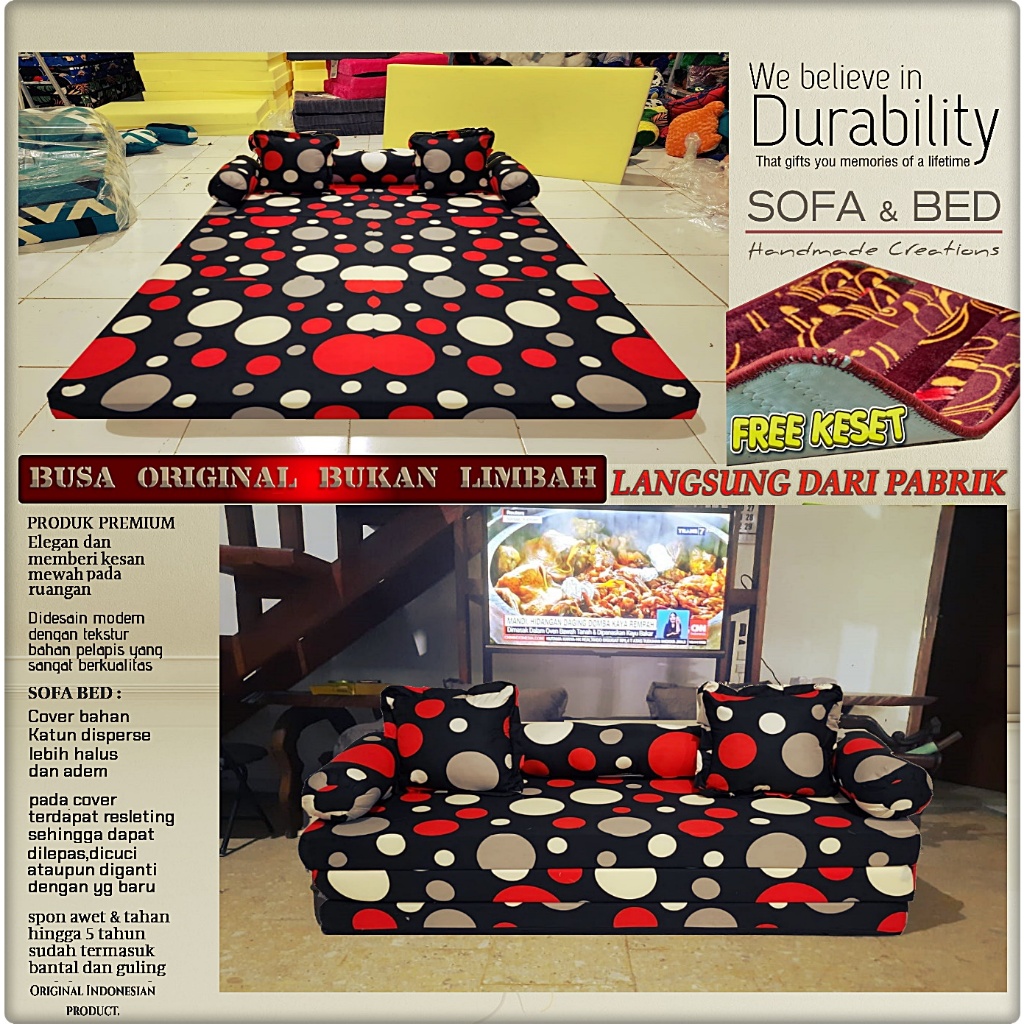 Sofa Bed Karakter Lipat Minimalis Motif Inoac