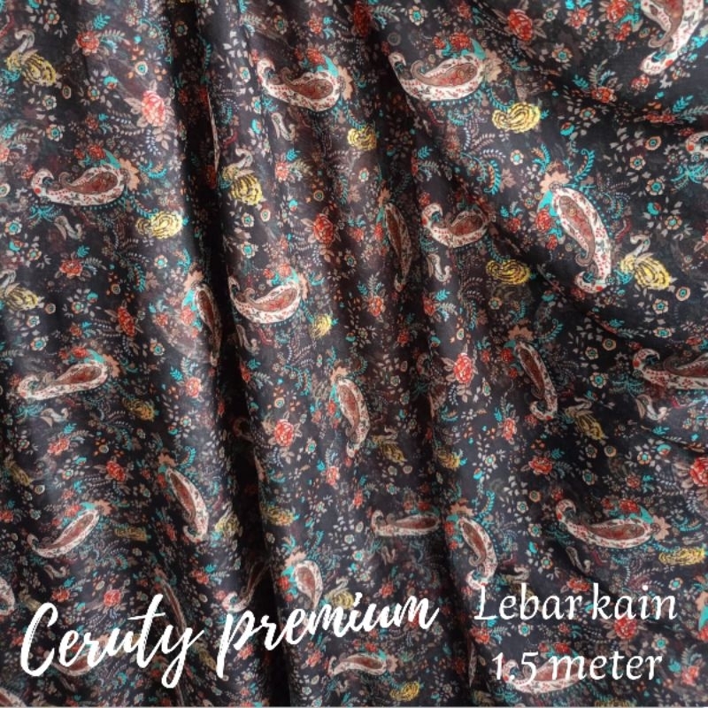 bahan ceruti premium kain sifon motif bunga