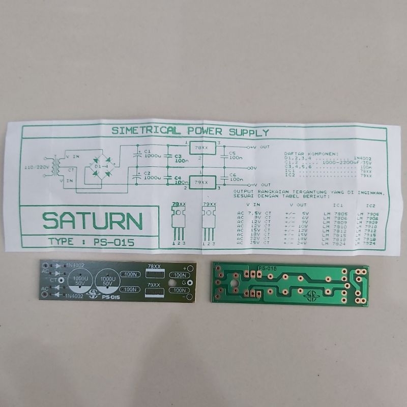 Papan PCB Power Supply Simetris PS-015 Saturn