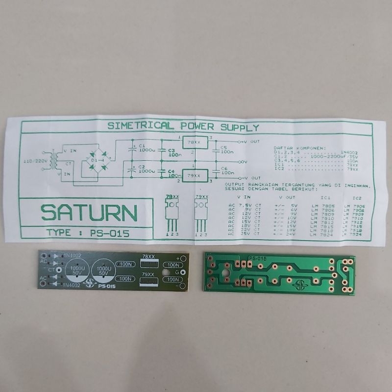 MINI Papan PCB Power Supply Simetris PS-015 Saturn