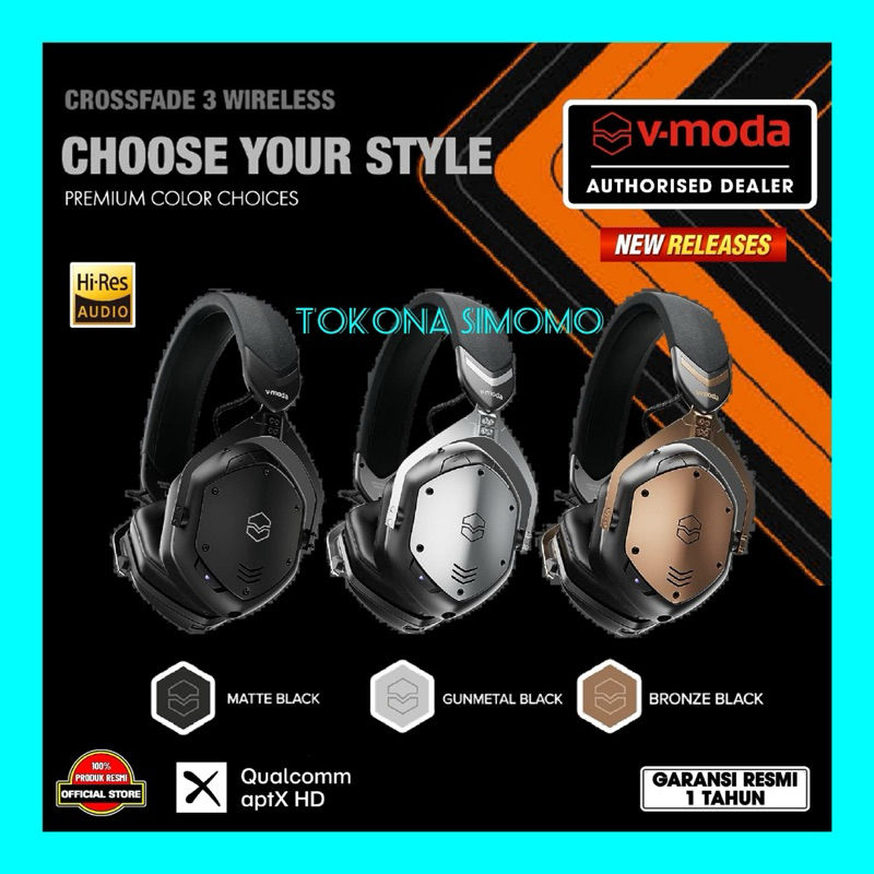 V Moda Crossfade 3 Wireless Premium Bluetooth Headphones