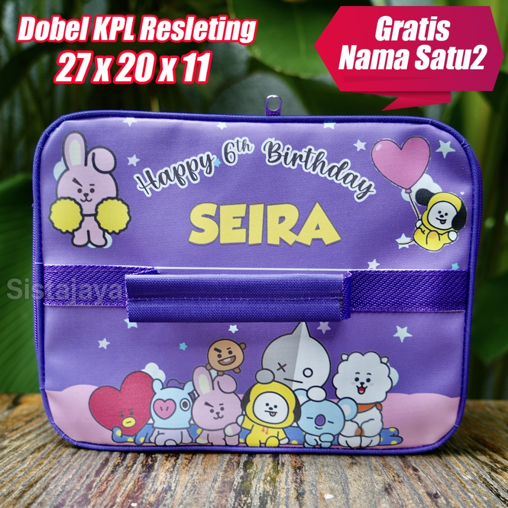 Tas Bekal Makanan Anak Custom Bt21/ Tas Lunch Box Anak Custom Nama / Tas Kotak Makan Anak TK / Tas T