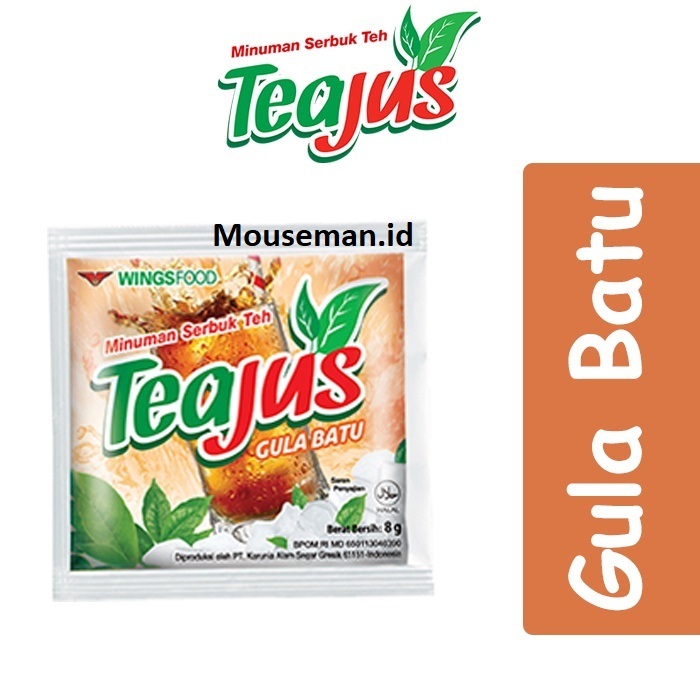 

Minuman Serbuk Teh instan TEA JUS Rasa GULA BATU Sachet Teajus 8gr