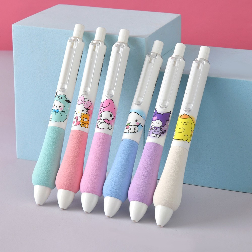 

COD✨gel pen 0.5mm tinta hitam Sanrio pulpen gel pena perlindungan jari yang nyaman menekan pegangan lembut pena netral kantor siswa pena netral-EG