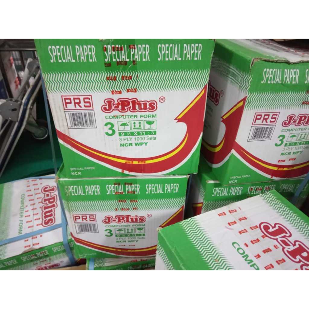 

Continuous form J-Plus 9,5 x 11:3 3ply rangkap 3 CF K3 Warna WPY PRS BAGI 3