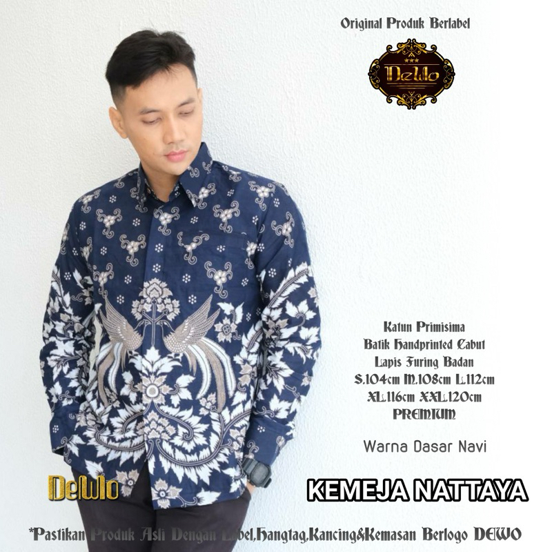 Kemeja batik pria lengan panjang premium natayya hem batik ori dewo